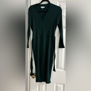 Calvin Klein Dark Green Long Sleeve Dress
